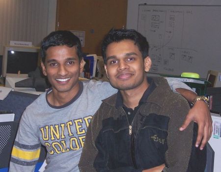 Suneel and Me yesterday (yes, Sunday) at office